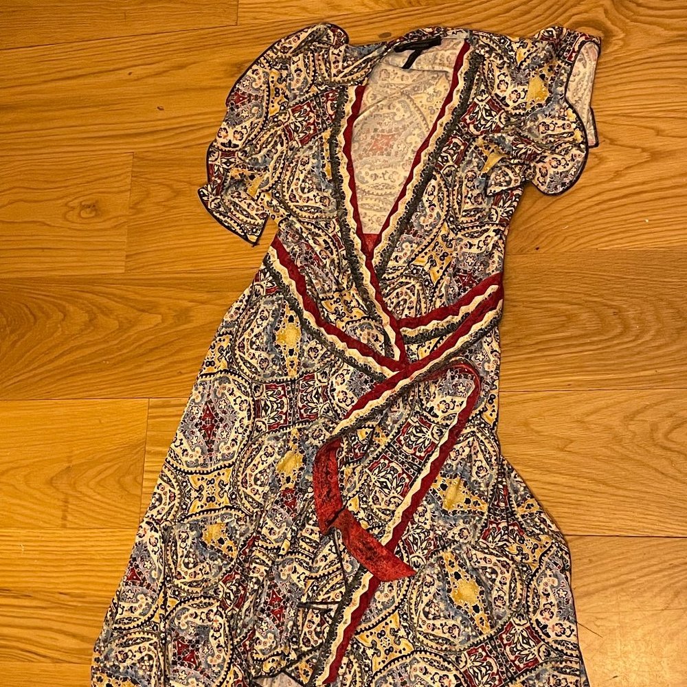 BCBGMAXAZRIA Asymmetrical Wrap Dress